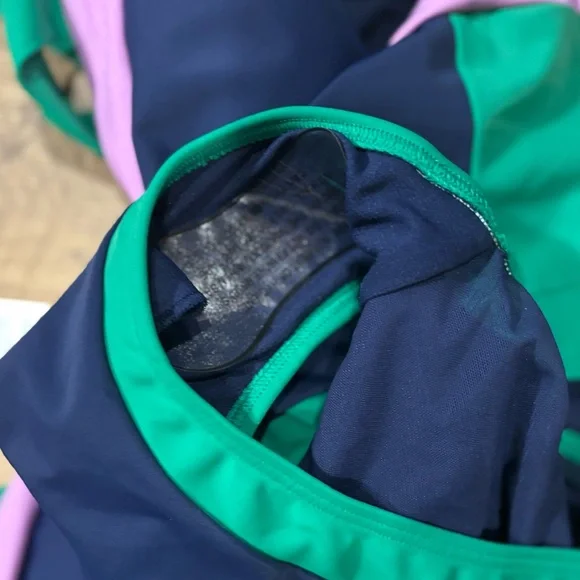 Boden NEW Santorini Halterneck Swimsuit
Navy/ Green Colourblock - Picture 7 of 7